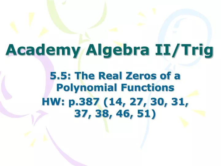 academy algebra ii trig