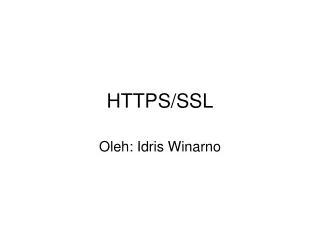 HTTPS/SSL