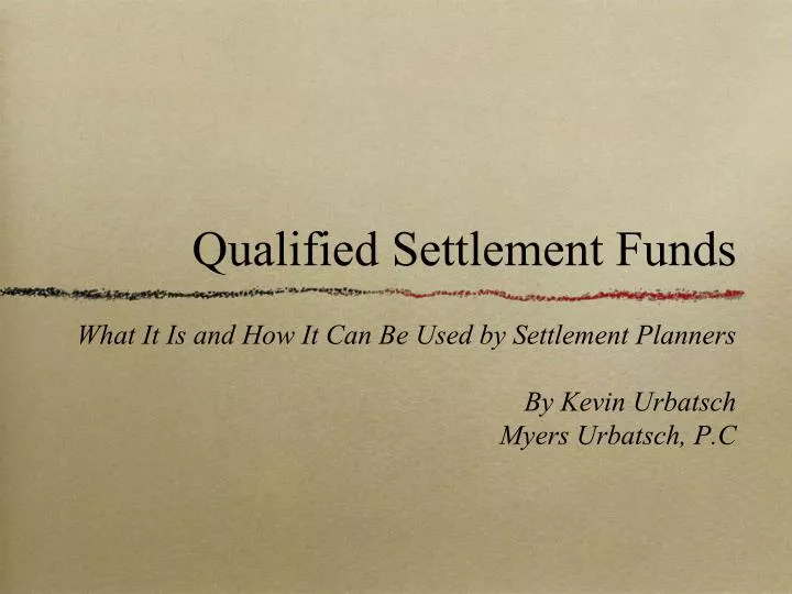 qualified settlement funds