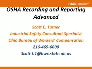 OSHA Recording and Reporting Advanced