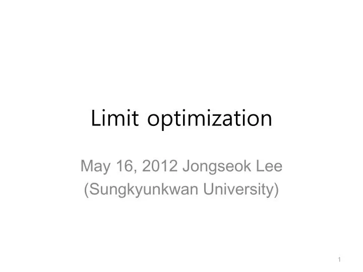 limit optimization