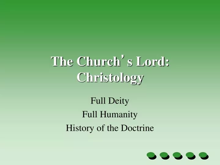 the church s lord christology