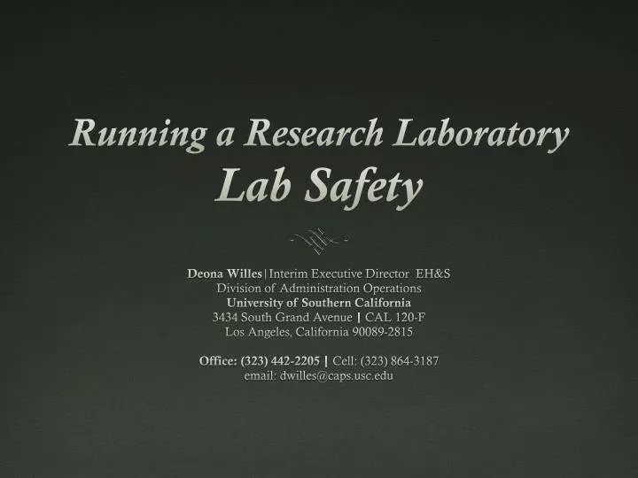 running a research laboratory lab safety