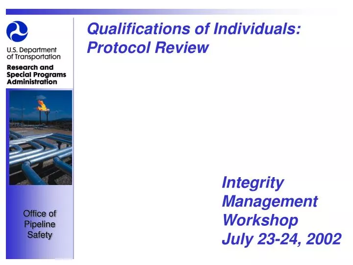 qualifications of individuals protocol review