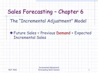Sales Forecasting – Chapter 6