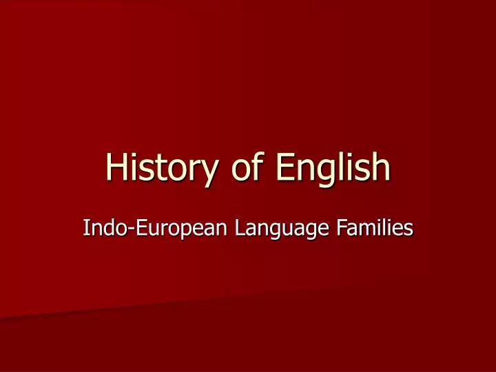 history of english