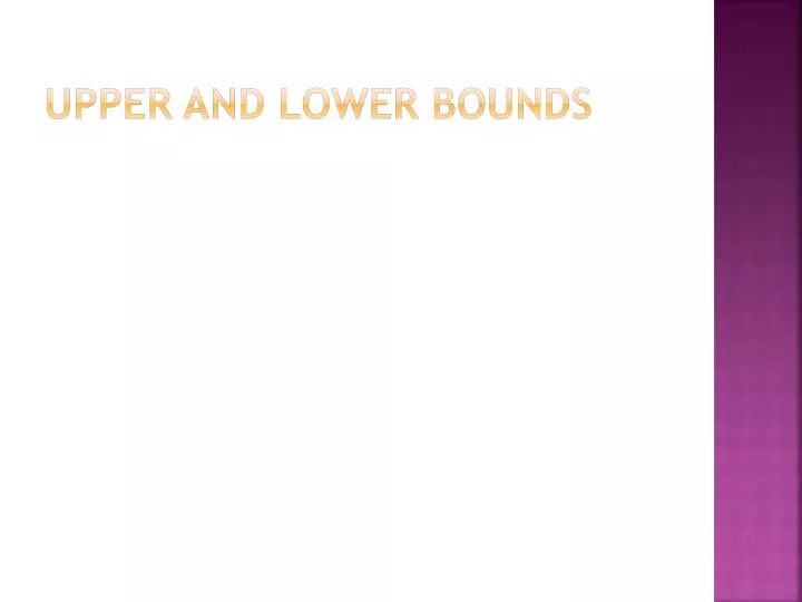 upper and lower bounds