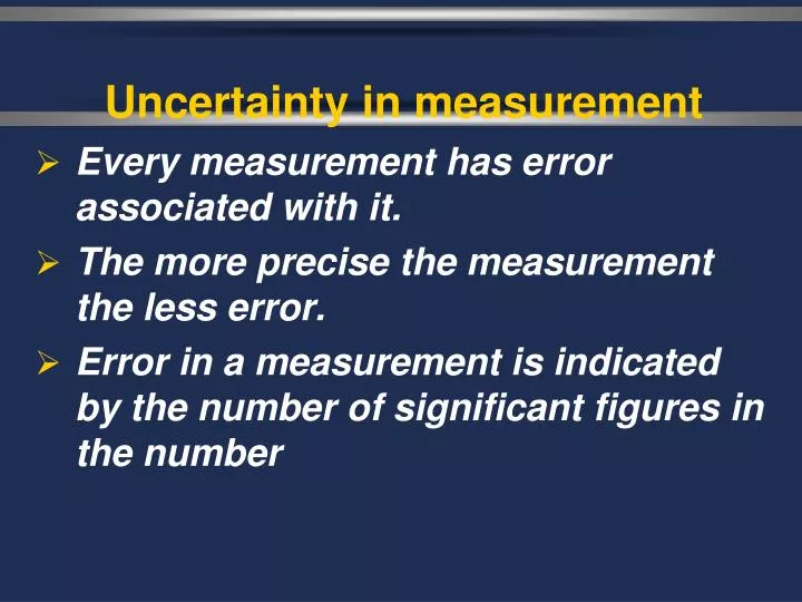 uncertainty in measurement