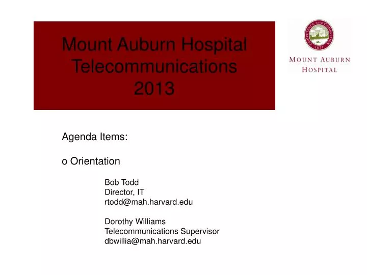 mount auburn hospital telecommunications 2013