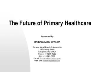 The Future of Primary Healthcare