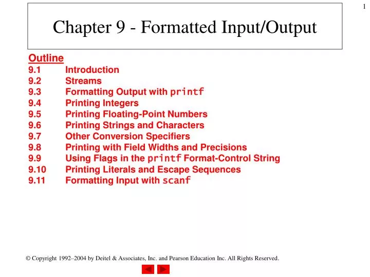 chapter 9 formatted input output