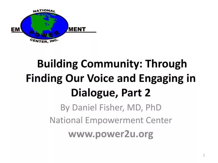 building community through finding our voice and engaging in dialogue part 2