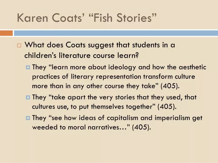 karen coats fish stories