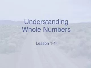 Understanding Whole Numbers