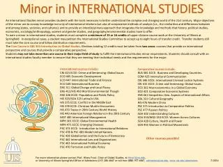 Minor in international Studies