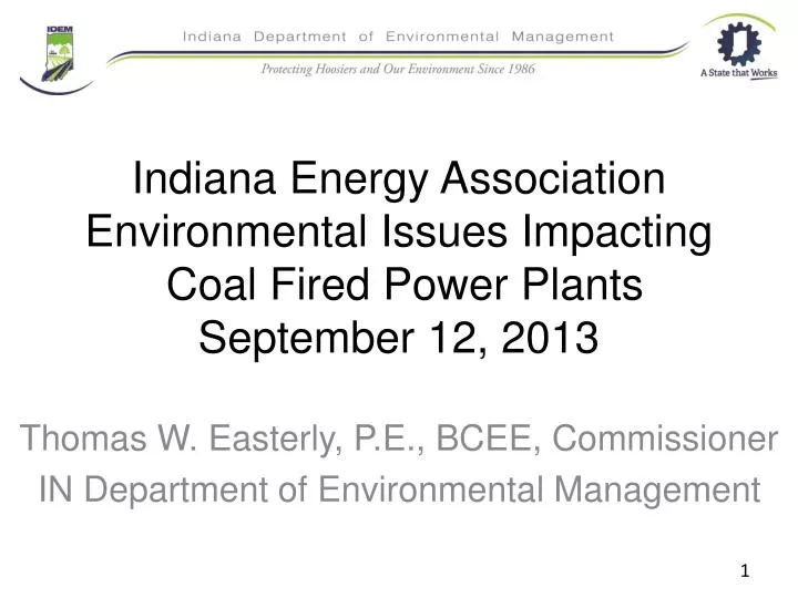 indiana energy association environmental issues impacting coal fired power plants september 12 2013