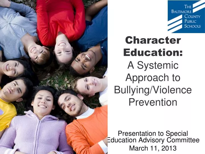 character education a systemic approach to bullying violence prevention