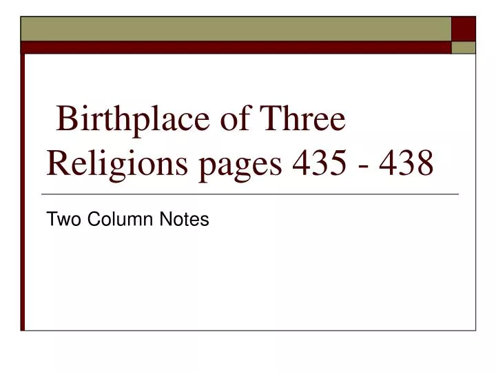 birthplace of three religions pages 435 438