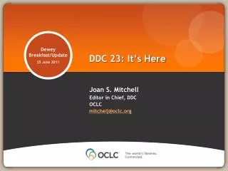 DDC 23: It’s Here