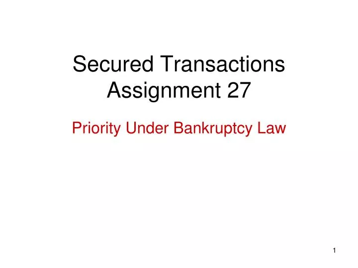 secured transactions assignment 27