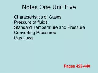 Notes One Unit Five