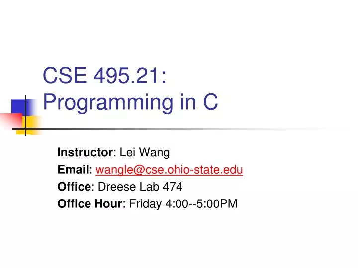 cse 495 21 programming in c