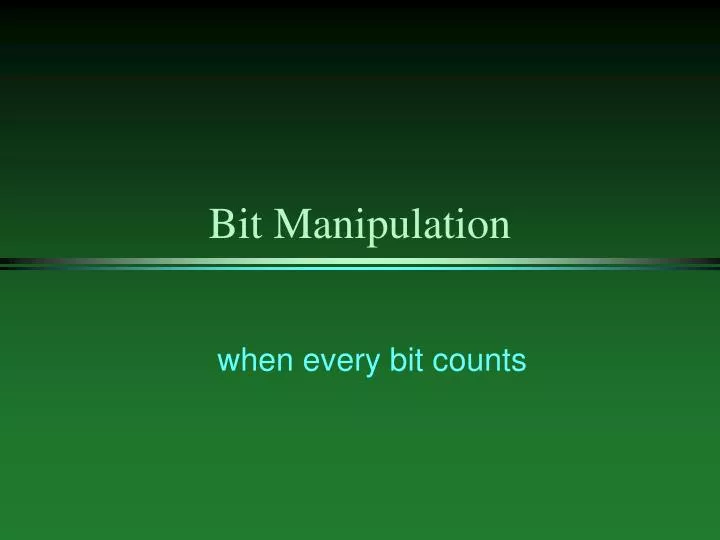 bit manipulation