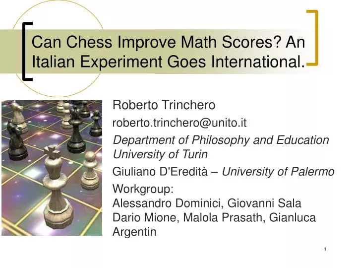 can chess improve math scores an italian experiment goes international