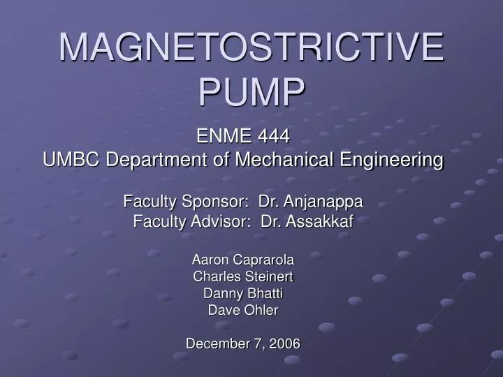 magnetostrictive pump
