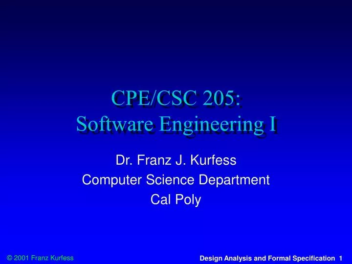 cpe csc 205 software engineering i