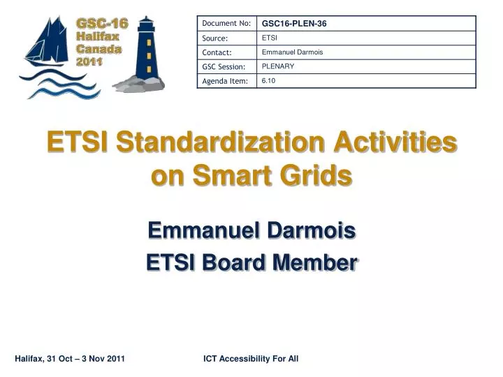 etsi standardization activities on smart grids