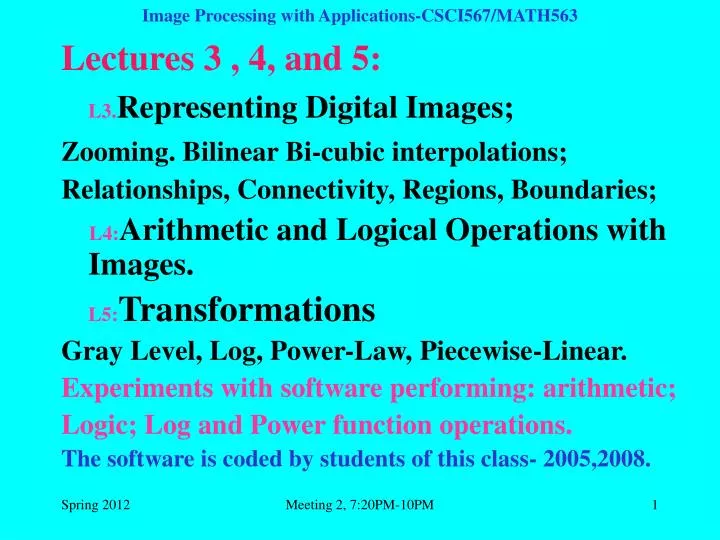 image processing with applications csci567 math563