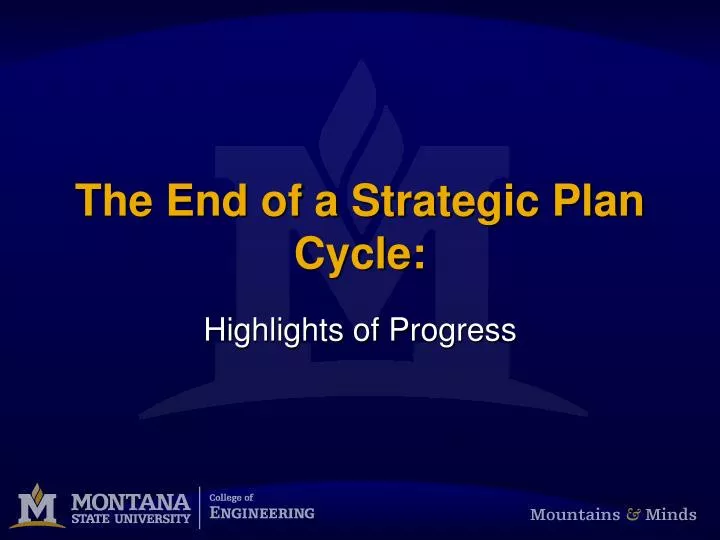 the end of a strategic plan cycle