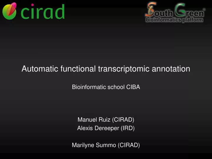 automatic functional transcriptomic annotation bioinformatic school ciba