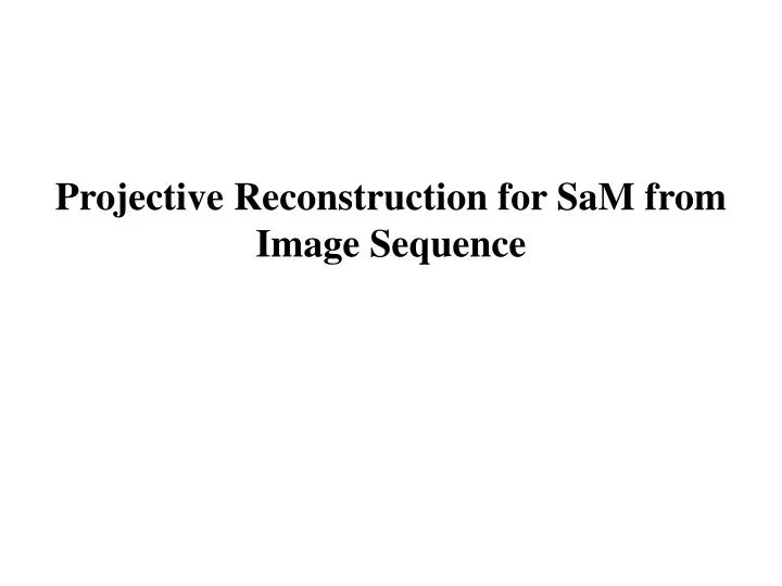 projective reconstruction for sam from image sequence