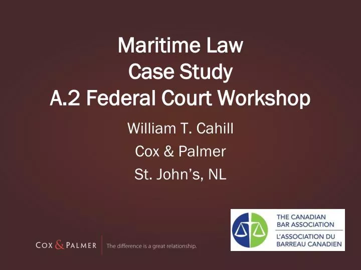 maritime law case study a 2 federal court workshop