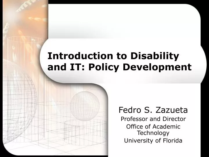 introduction to disability and it policy development