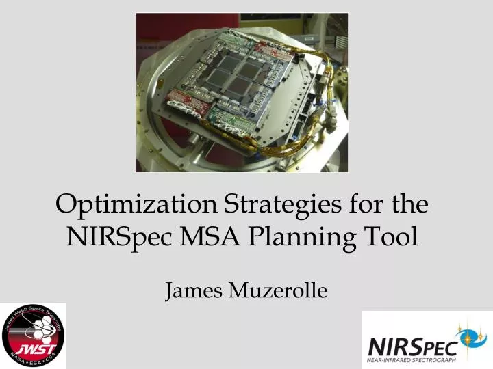 optimization strategies for the nirspec msa planning tool