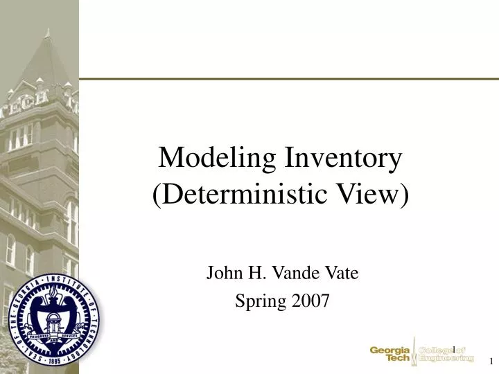 modeling inventory deterministic view
