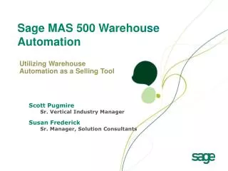 Sage MAS 500 Warehouse Automation