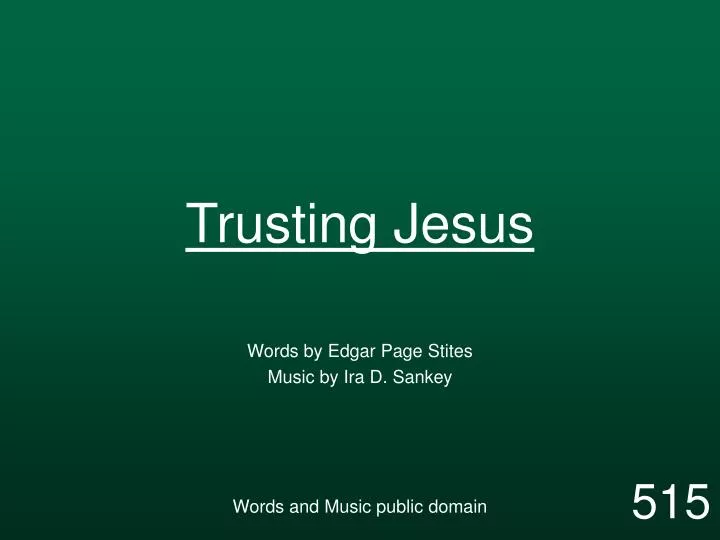 trusting jesus