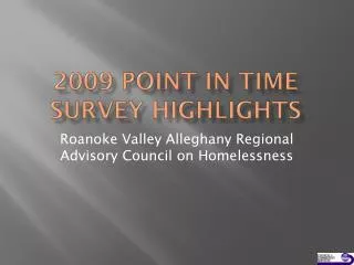 2009 Point in Time Survey Highlights