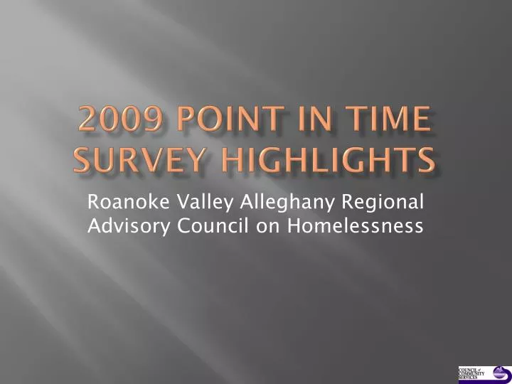 2009 point in time survey highlights