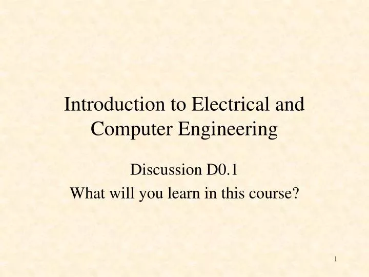 introduction to electrical and computer engineering