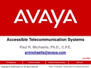 Accessible Telecommunication Systems