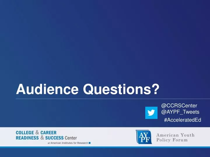audience questions