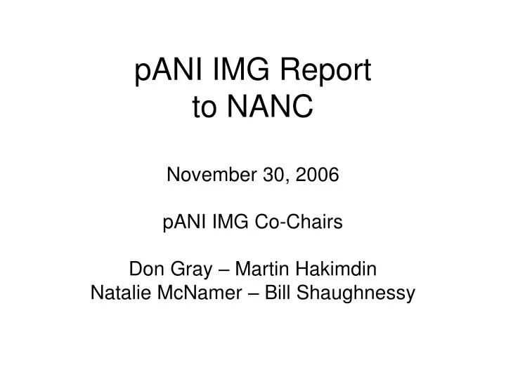 pani img report to nanc