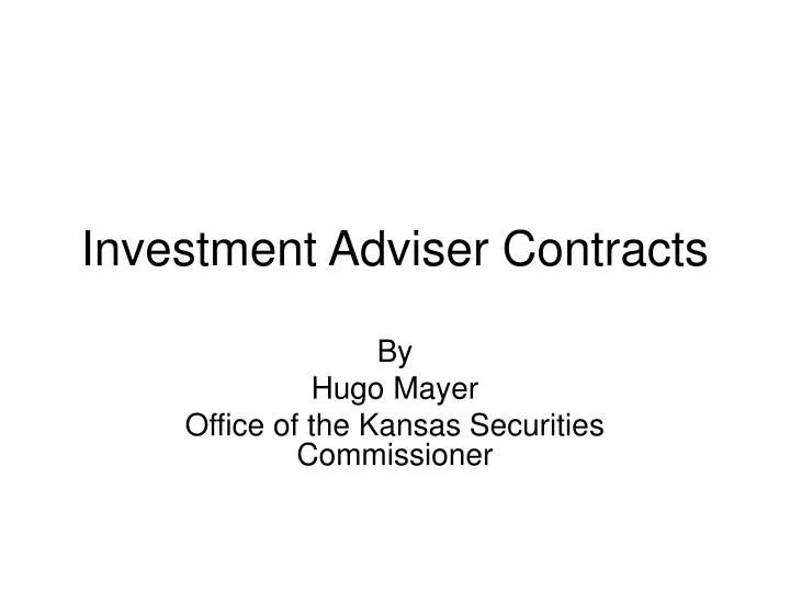 investment adviser contracts