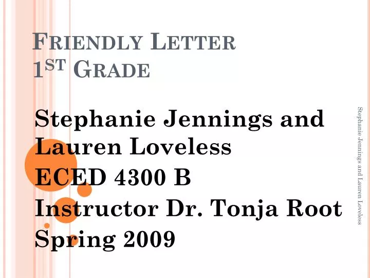 friendly letter 1 st grade