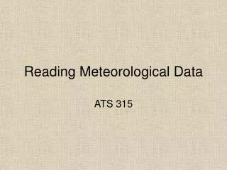 Reading Meteorological Data